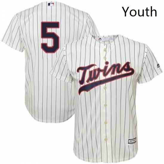 Youth Majestic Minnesota Twins 5 Eduardo Escobar Replica Cream Alternate Cool Base MLB Jersey